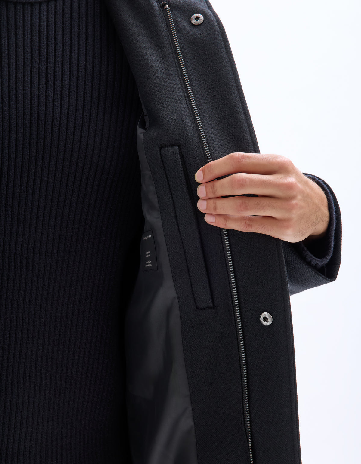 Regular Fit Poly-Cotton Solid High Neck Jackets