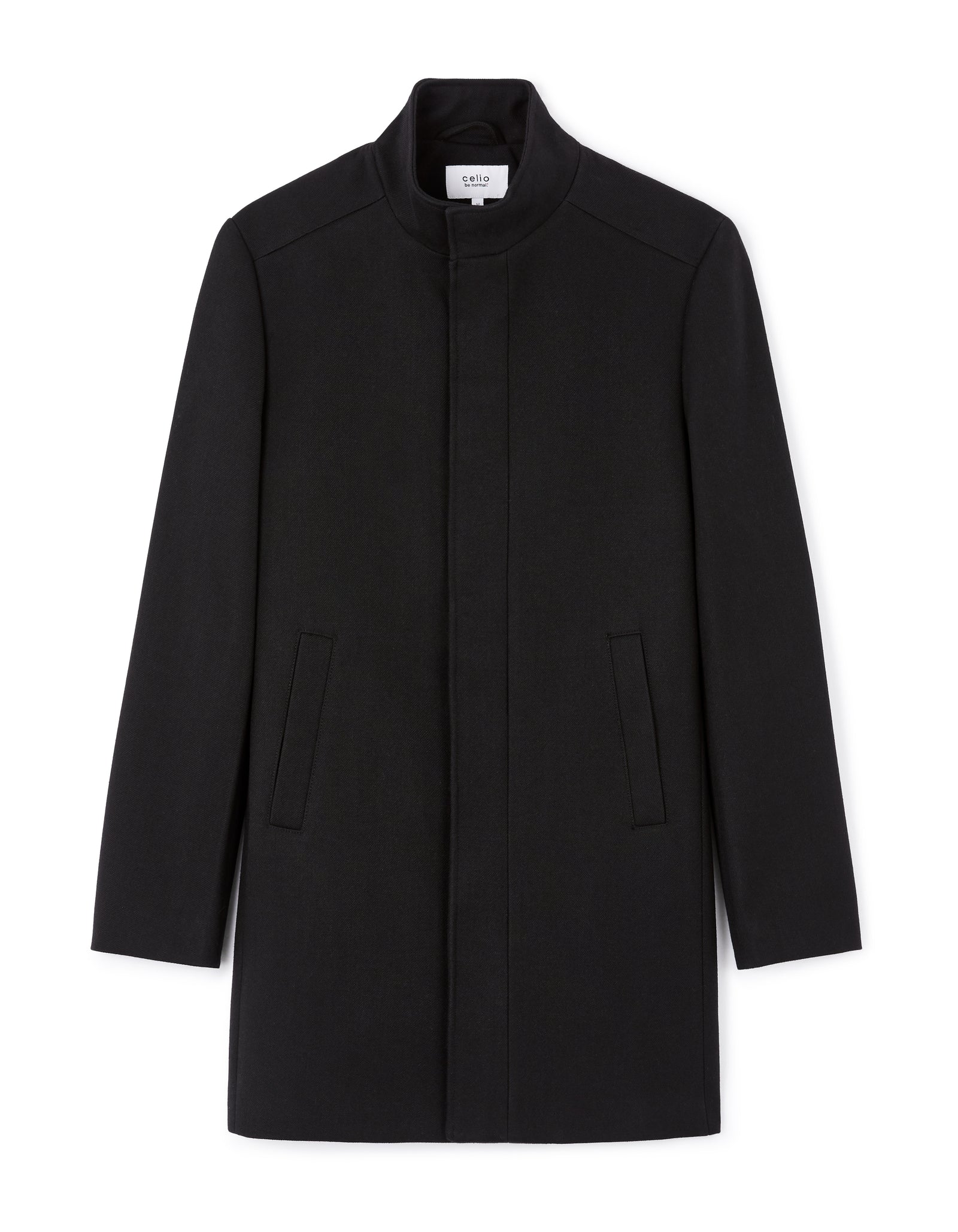 Regular Fit Poly-Cotton Solid High Neck Jackets