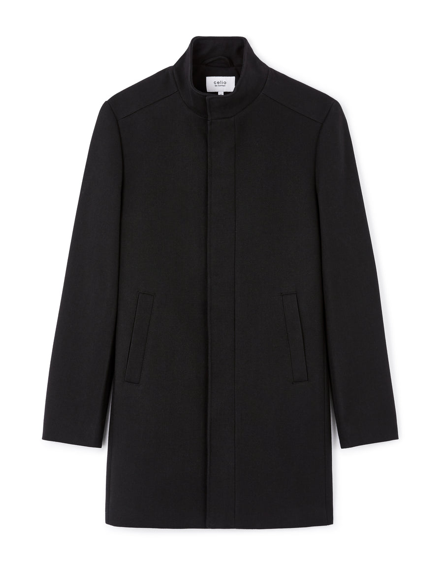 Regular Fit Poly-Cotton Solid High Neck Jackets