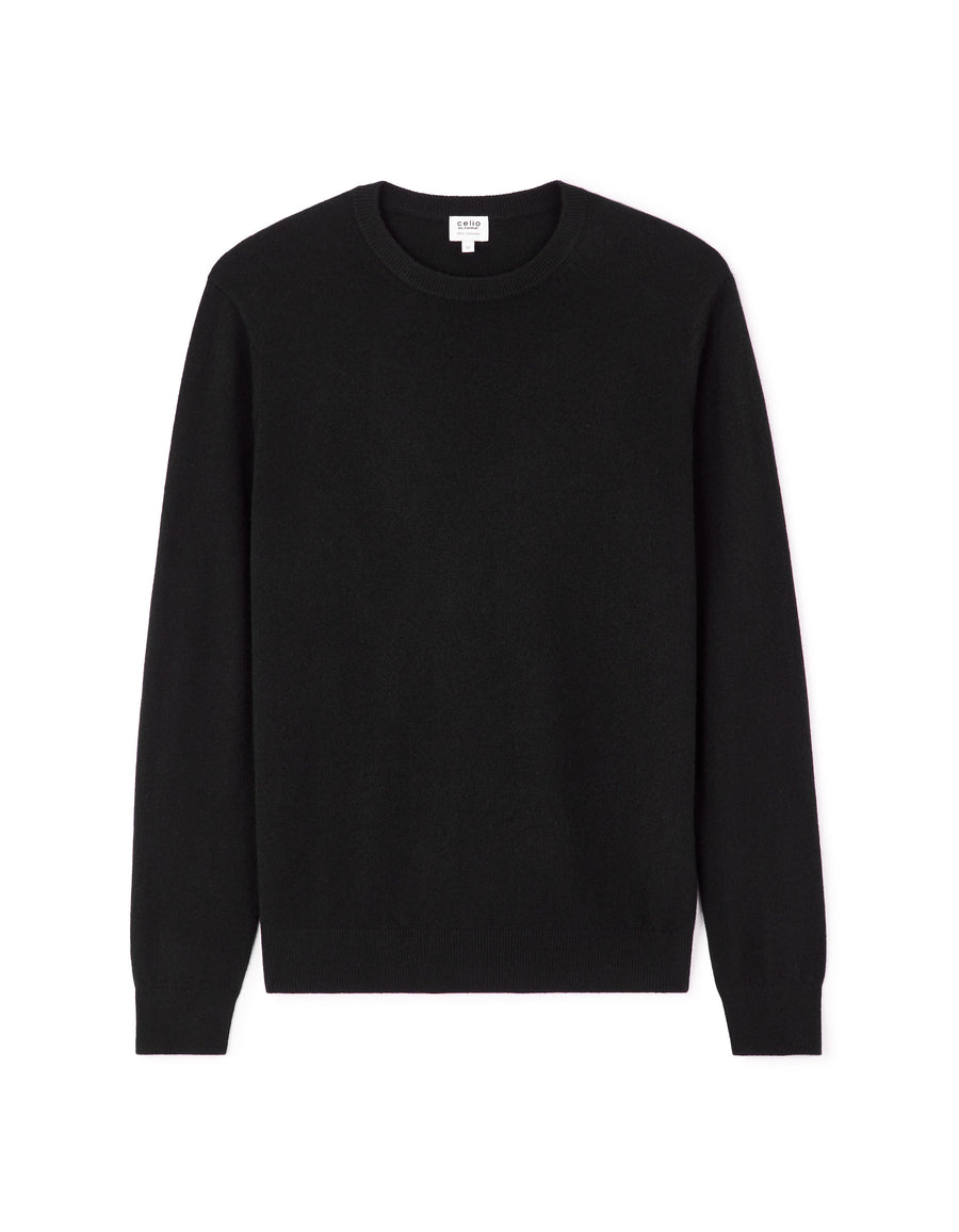 Regular Fit 100% Cashmere Solid Crew Neck Sweaters