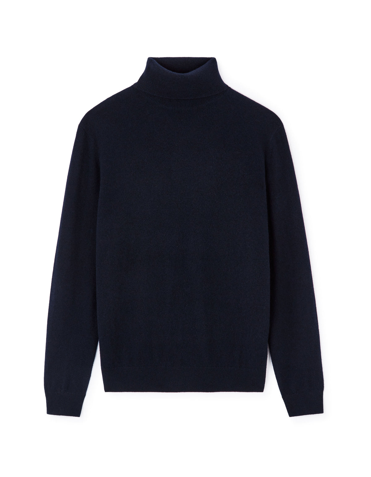 Straight Fit 100% Cashmere Solid High Neck Sweaters