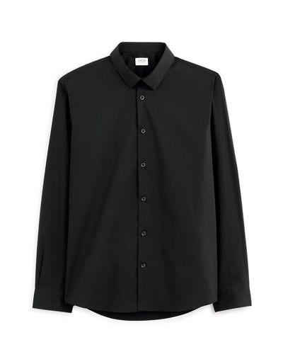 Celio Men Black Solid Slim Fit Cotton Shirts