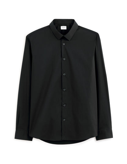 Celio Men Black Solid Slim Fit Cotton Shirts