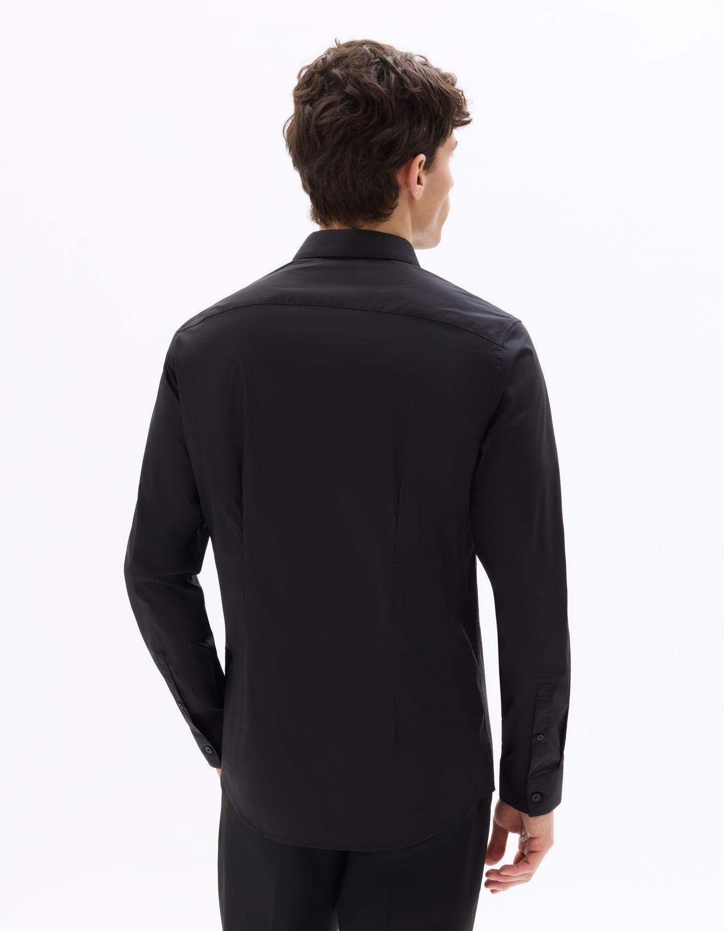 Celio Men Black Solid Slim Fit Cotton Shirts