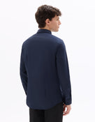 Slim Fit Poly-Cotton Regular Collar Shirts - Navy Blue