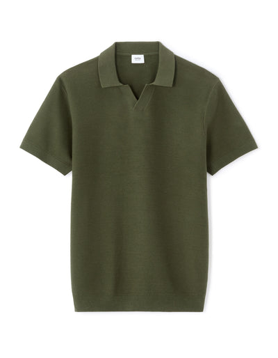 Celio* Men  Regular Fit -100%Cotton Knit Polo T-Shirt-Olive green/Khaki