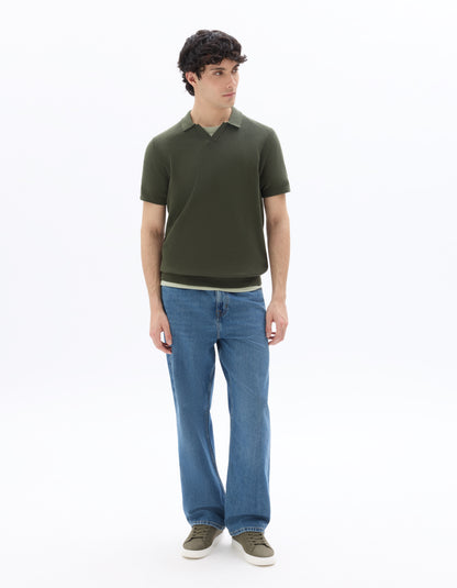 Celio Men Olive Solid Regular Fit Cotton T-Shirts