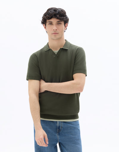 Celio Men Olive Solid Regular Fit Cotton T-Shirts