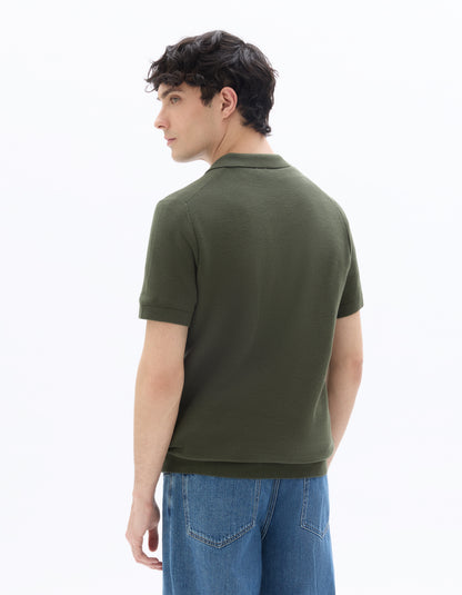 Celio Men Olive Solid Regular Fit Cotton T-Shirts