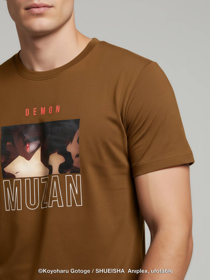 Celio Men Brown Printed Regular Cotton Demon Slayer T-Shirt