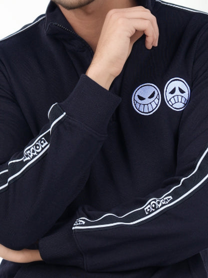 One Piece - Black Printed Cotton Sweatshirt