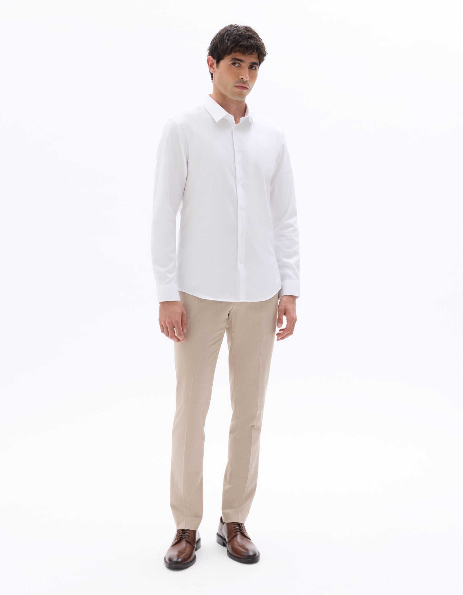 Celio* Cotton Slim Fit Shirt-White