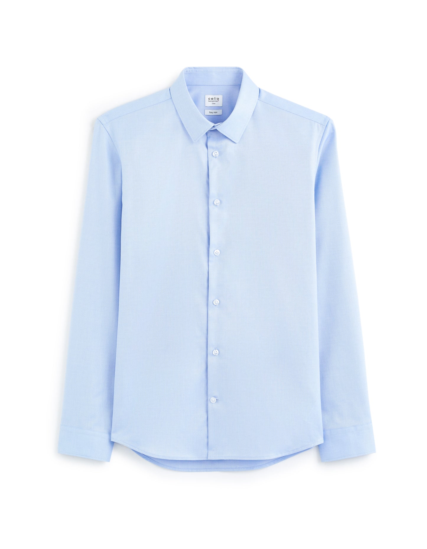 Celio* Solid Regular Fit Cotton Blue Shirt