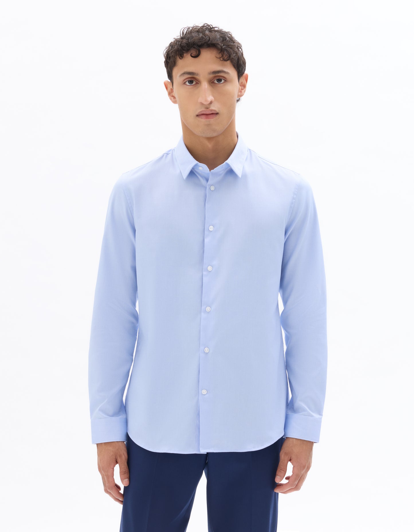 Celio* Solid Regular Fit Cotton Blue Shirt