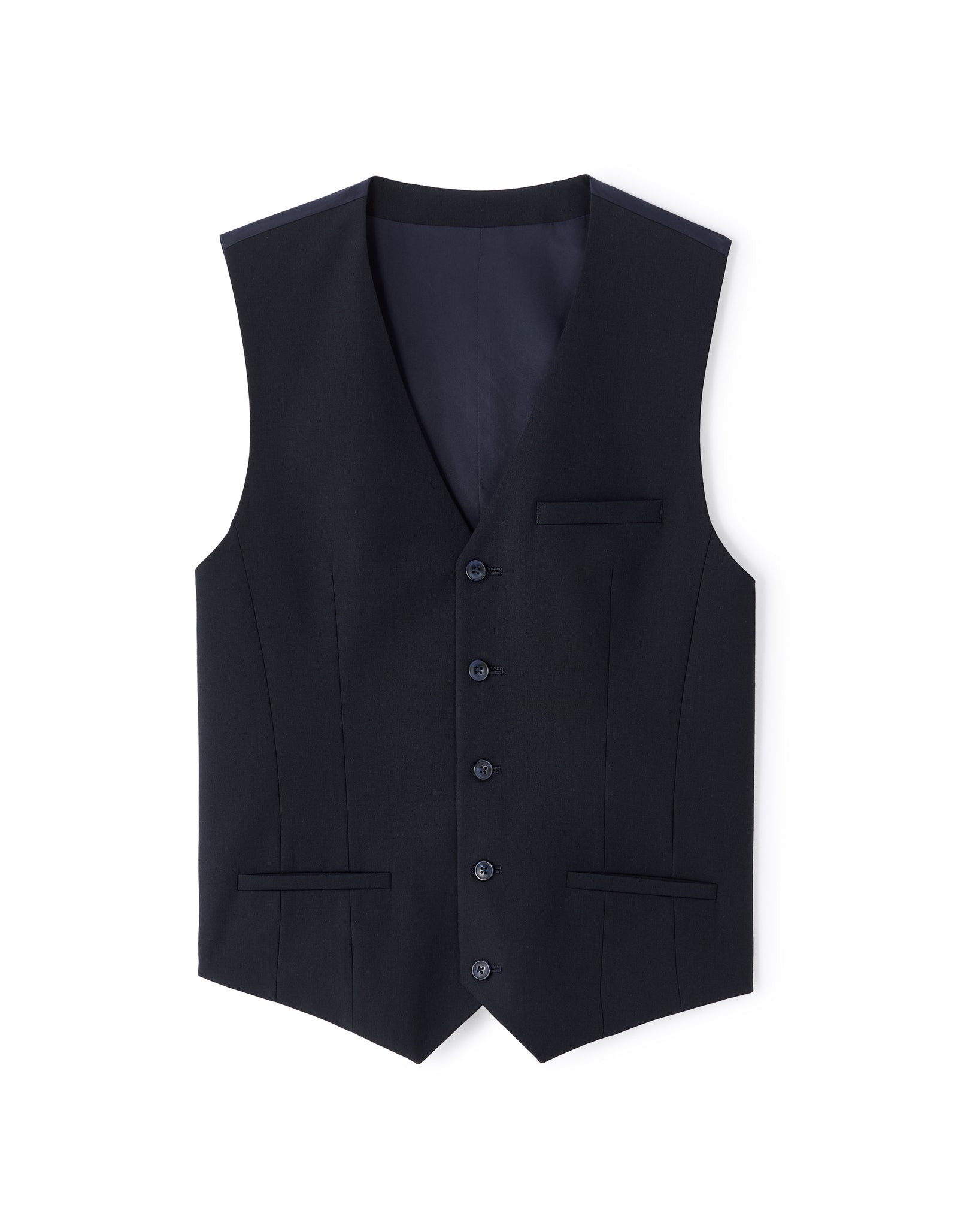 Celio Solid  Poly-Blend Navy Blue Coat