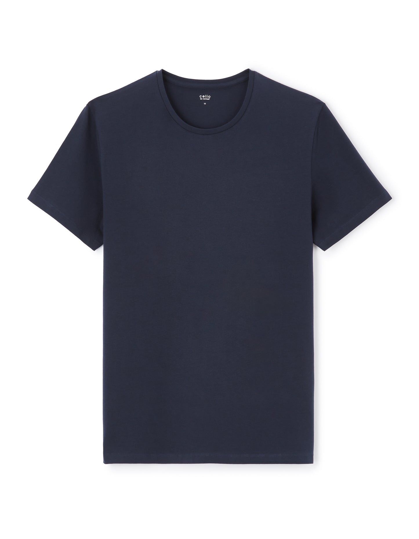 Celio Solid  Cotton Navy Blue T-Shirt