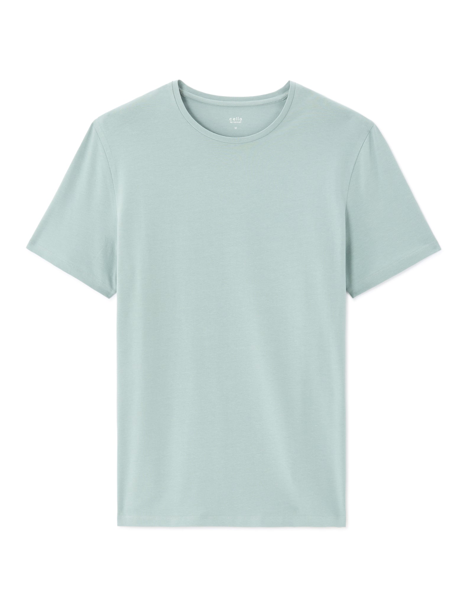 Celio Solid Slim Fit Cotton Blend Blue Tshirts