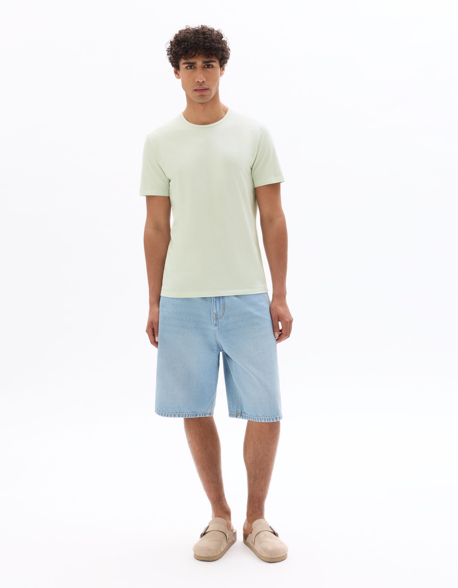 Slim Fit 100% Cotton Solid Crew Neck T-Shirts