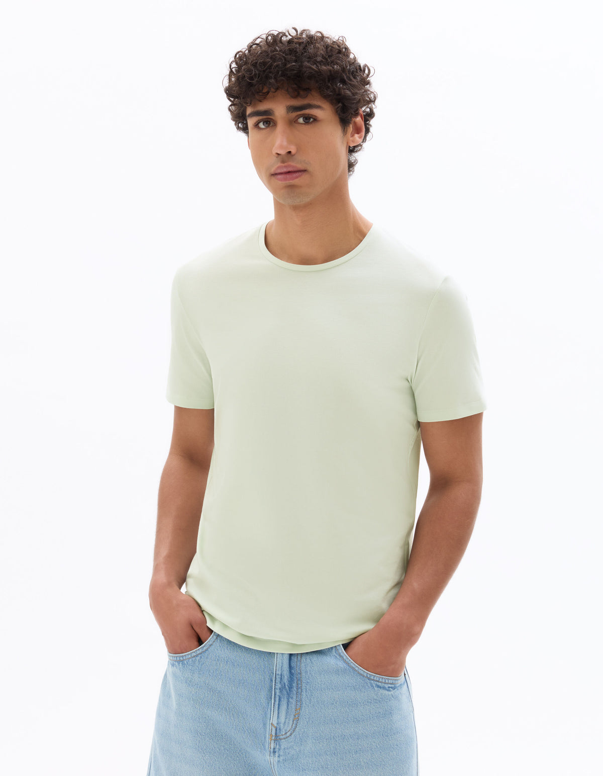 Slim Fit 100% Cotton Solid Crew Neck T-Shirts