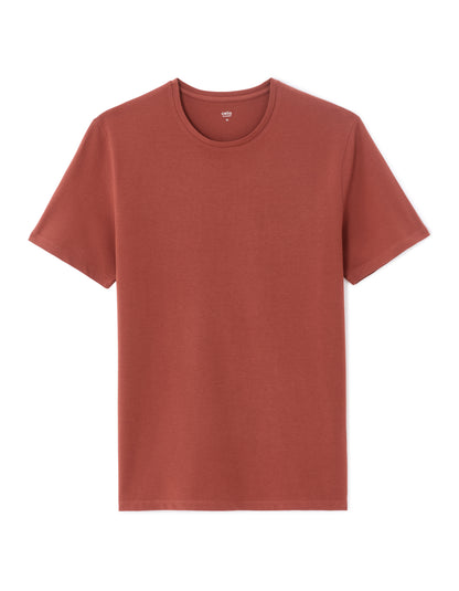 Celio Solid Slim Fit Cotton Blend Red Tshirts