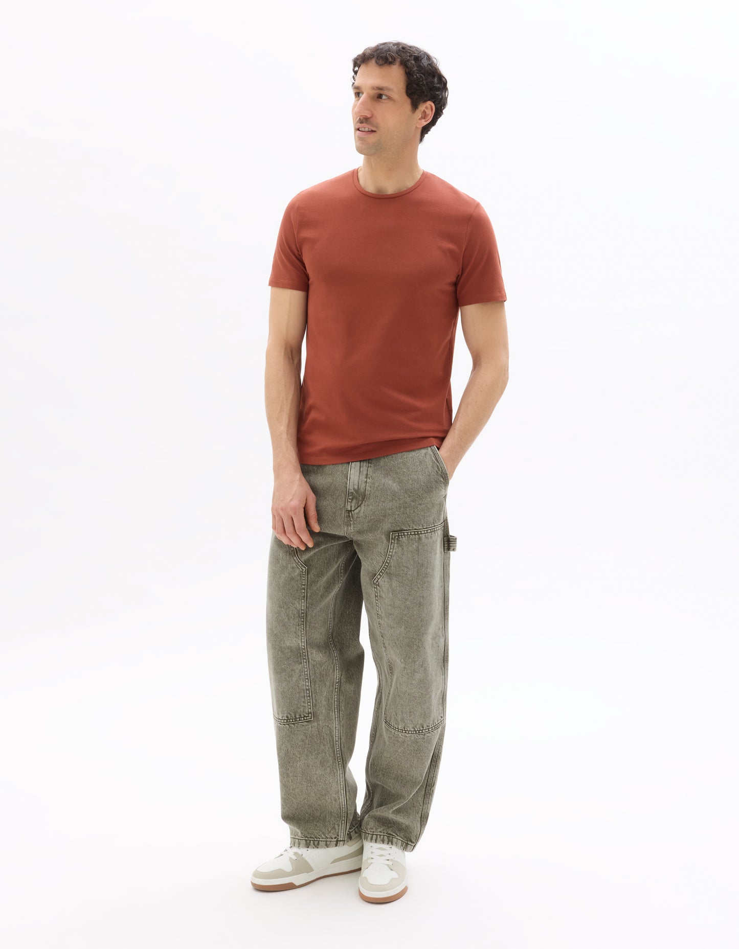 Celio Solid Slim Fit Cotton Blend Red Tshirts