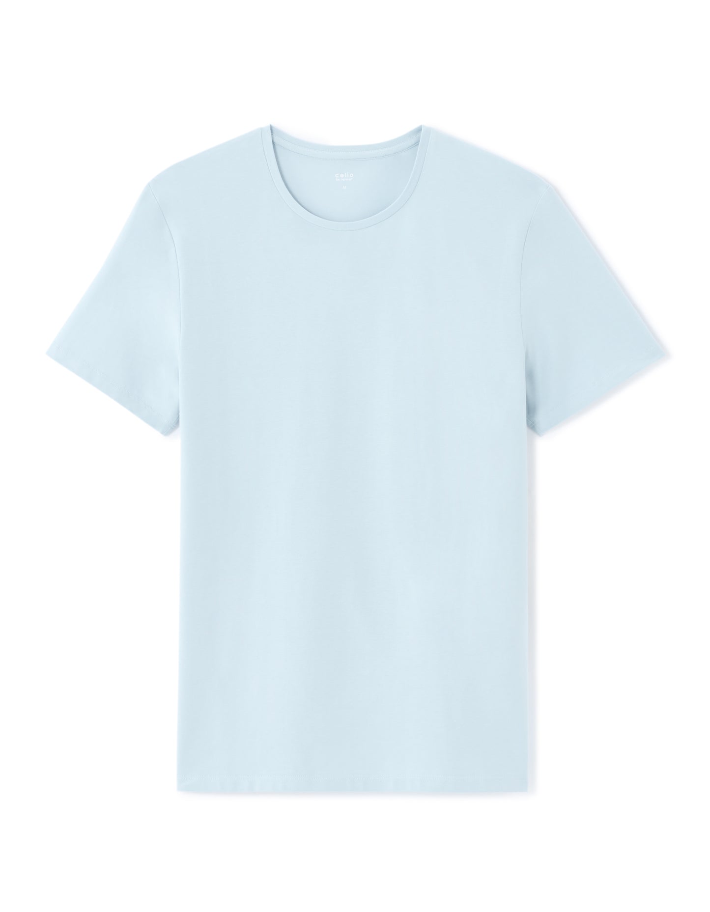Celio Solid Slim Fit Cotton-Blend Blue Tshirts