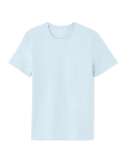 Celio Solid Slim Fit Cotton-Blend Blue Tshirts