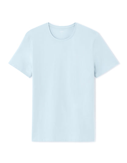 Celio Solid Slim Fit Cotton-Blend Blue Tshirts