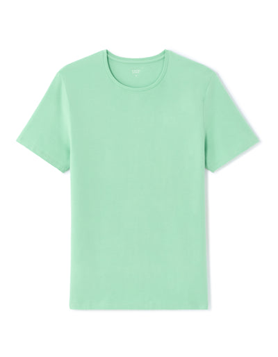 Celio Solid Slim Fit Cotton Blend Green Tshirts