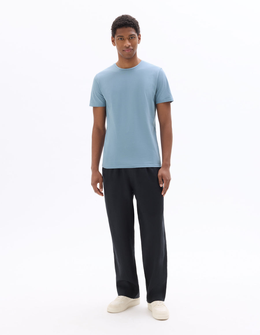 Slim Fit 100% Cotton Solid Crew Neck T-Shirts