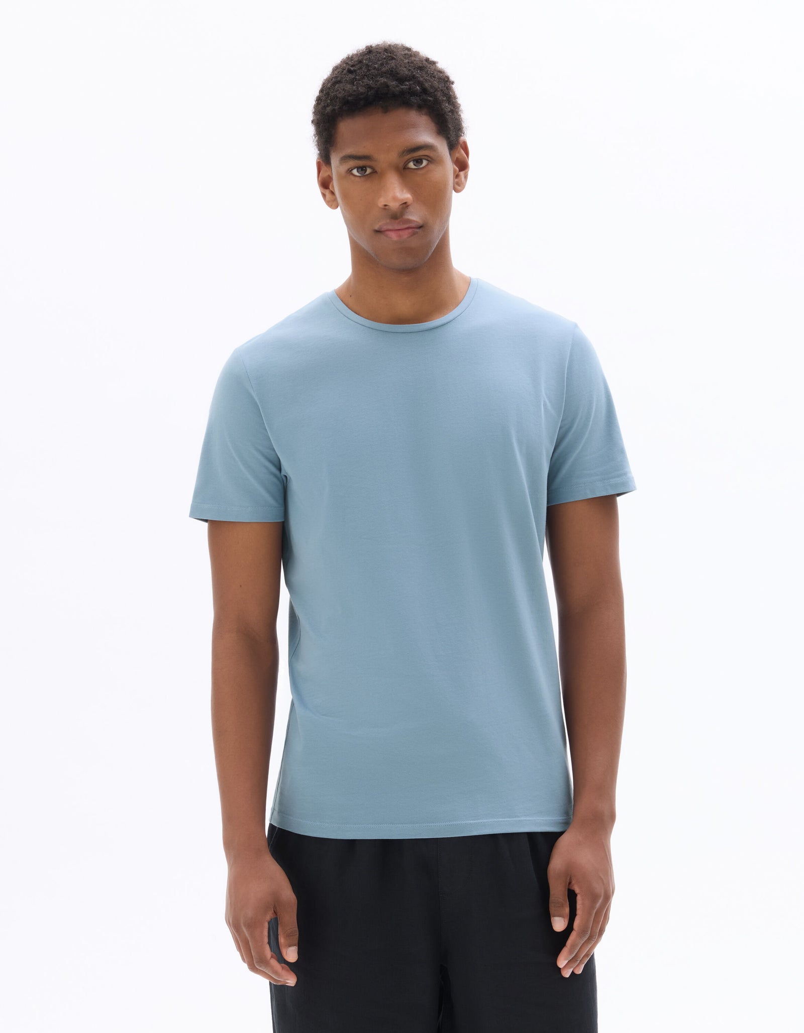 Slim Fit 100% Cotton Solid Crew Neck T-Shirts