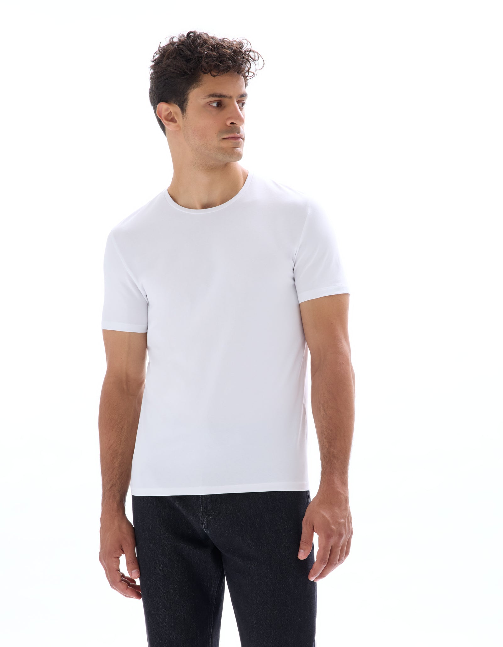 Celio* Solid Cotton Men Regular Fit White T-Shirt