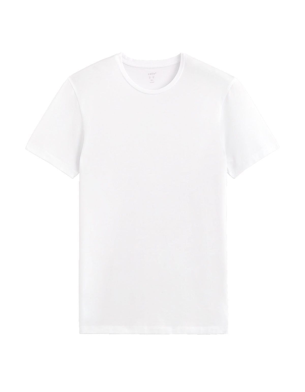 Slim Fit Stretch Cotton Crew Neck T-Shirt - White