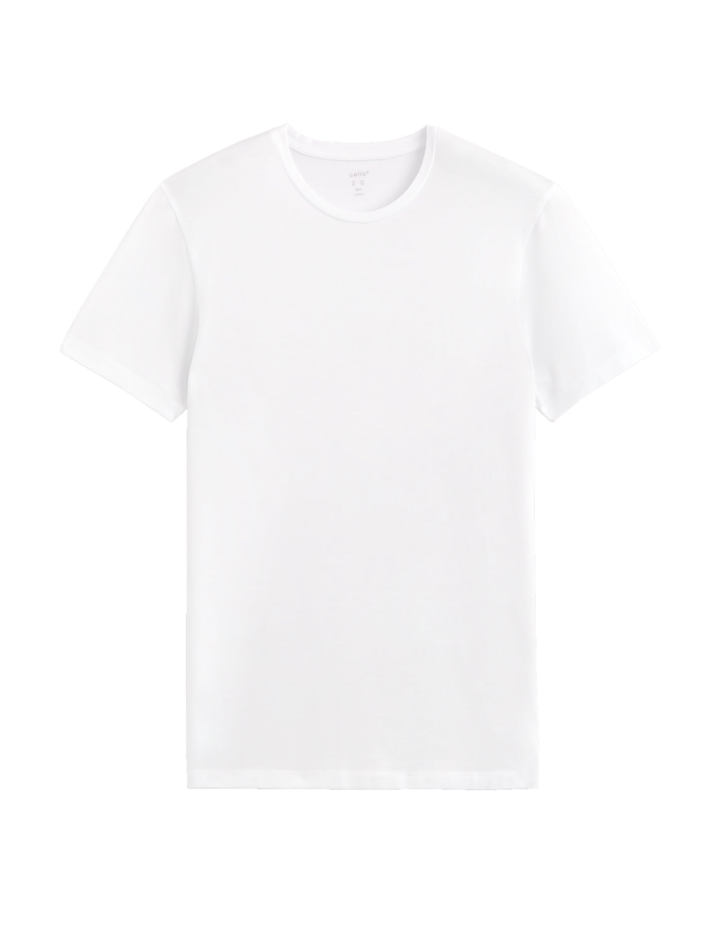 Celio* Solid Cotton Men Regular Fit White T-Shirt