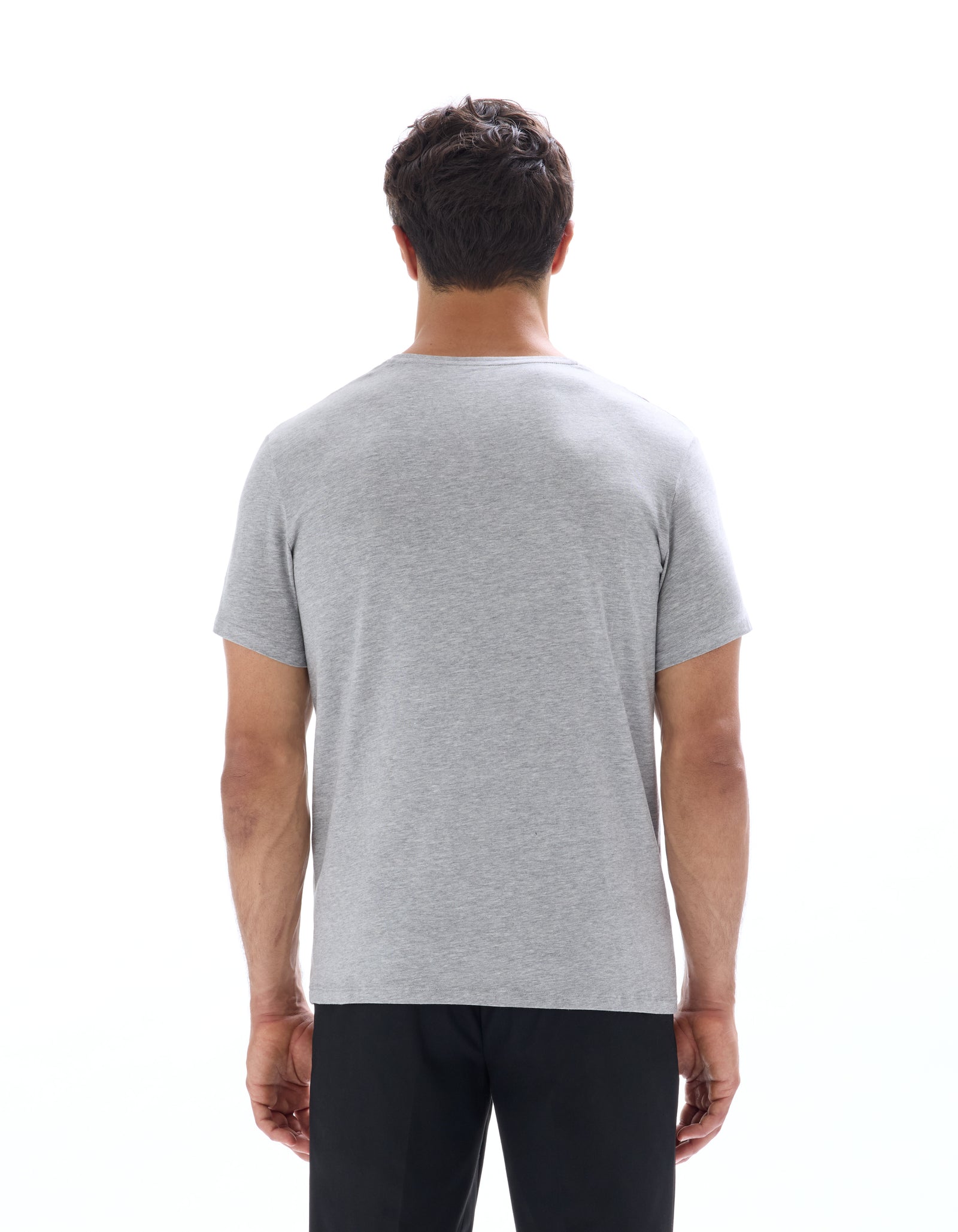 Celio* Solid Regular Fit Cotton Grey T-Shirt