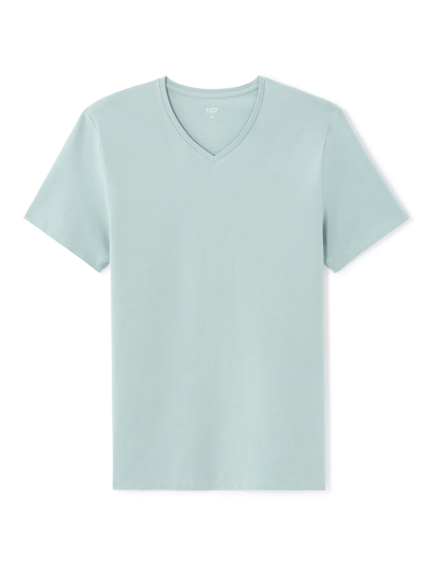 Celio Solid Slim Fit Cotton Blend Blue Tshirts
