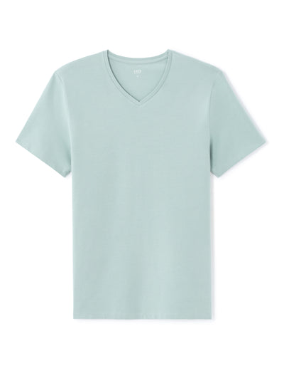 Celio Solid Slim Fit Cotton Blend Blue Tshirts