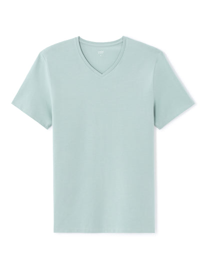 Celio Solid Slim Fit Cotton Blend Blue Tshirts