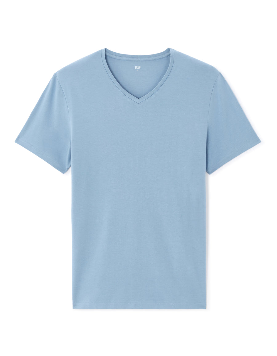 Slim Fit 100% Cotton Solid V Neck T-Shirts