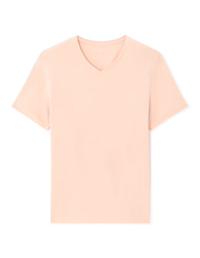 Celio Solid  Cotton-Blend Pink T-Shirt