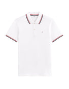 Regular Fit Cotton Stretch Polo Collar T-Shirts - White