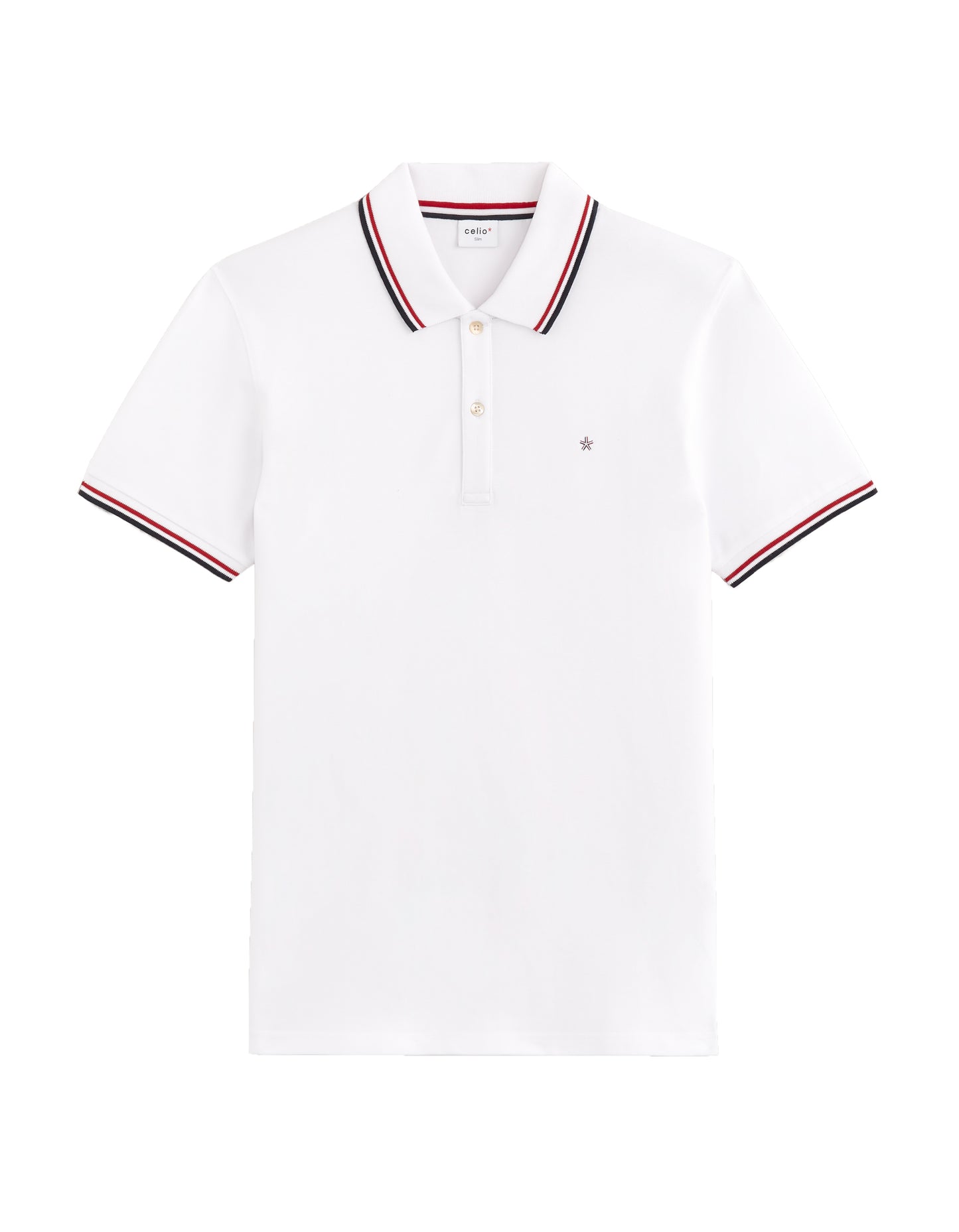 Regular Fit Cotton Stretch Polo Collar T-Shirts - White