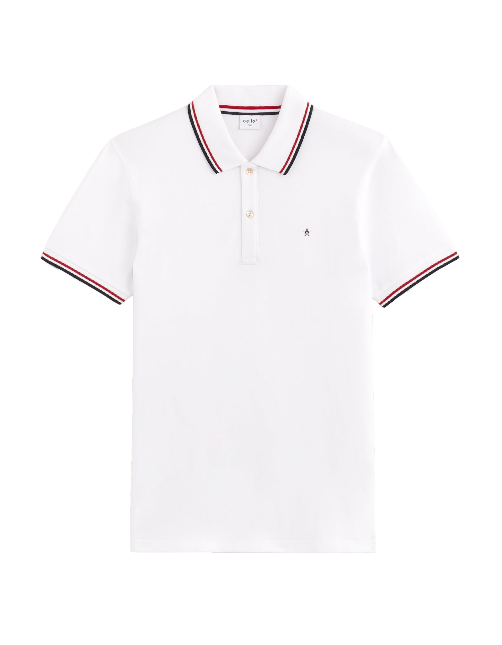 Regular Fit Cotton Stretch Polo Collar T-Shirts - White