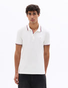 Regular Fit Cotton Stretch Polo Collar T-Shirts - White