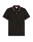 Regular Fit Cotton Stretch Polo Collar T-Shirts - Black