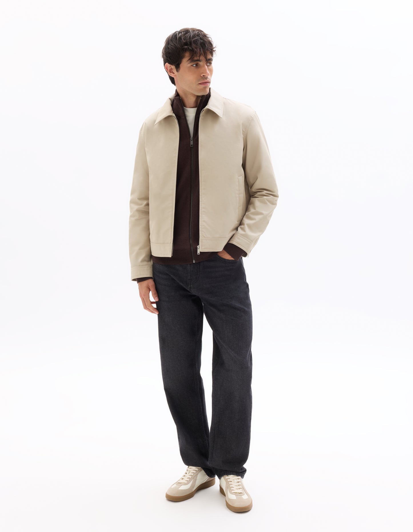 Regular Fit 100% Cotton Solid Spread Collar Jackets