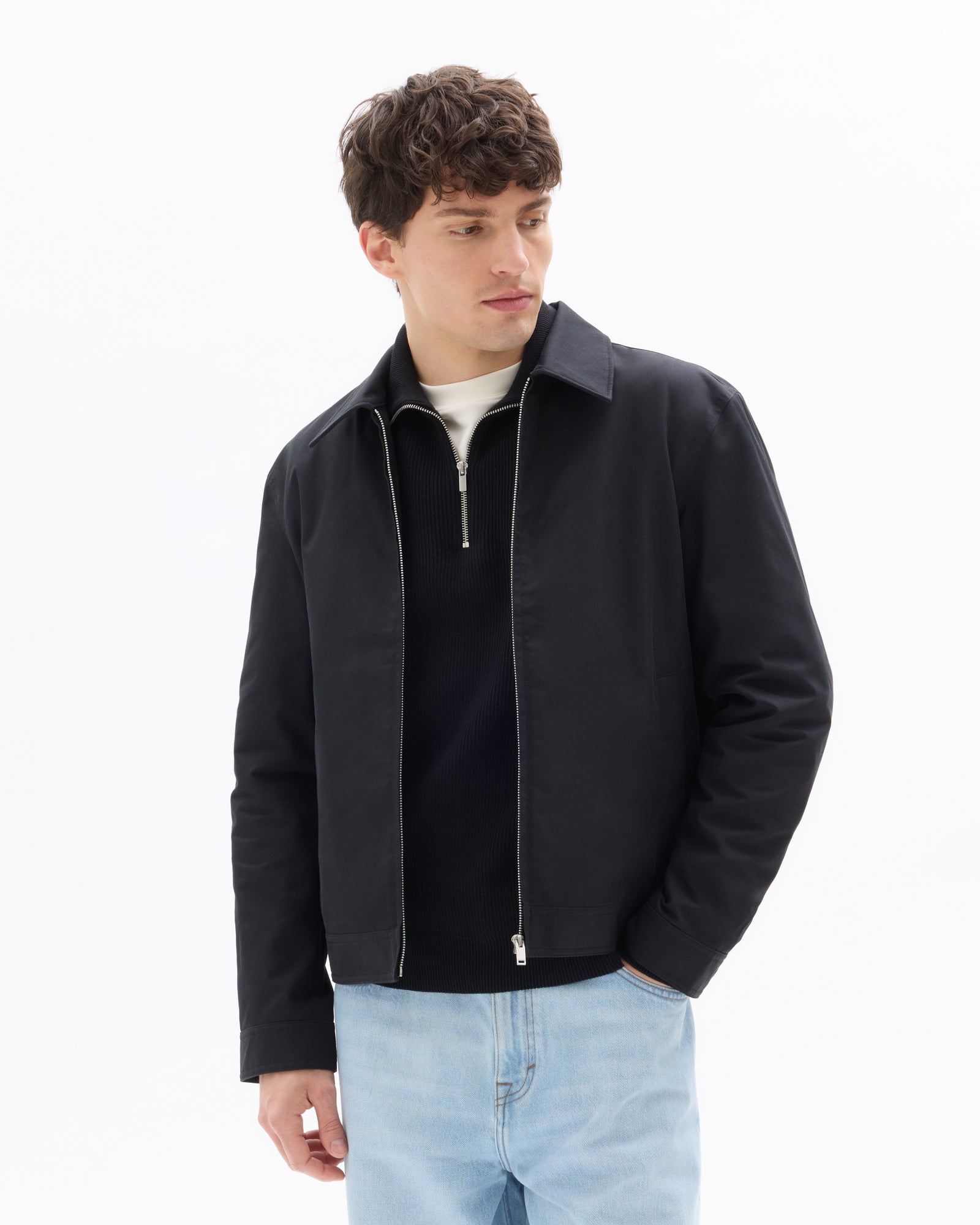 Regular Fit 100% Cotton Solid Spread Collar Jackets
