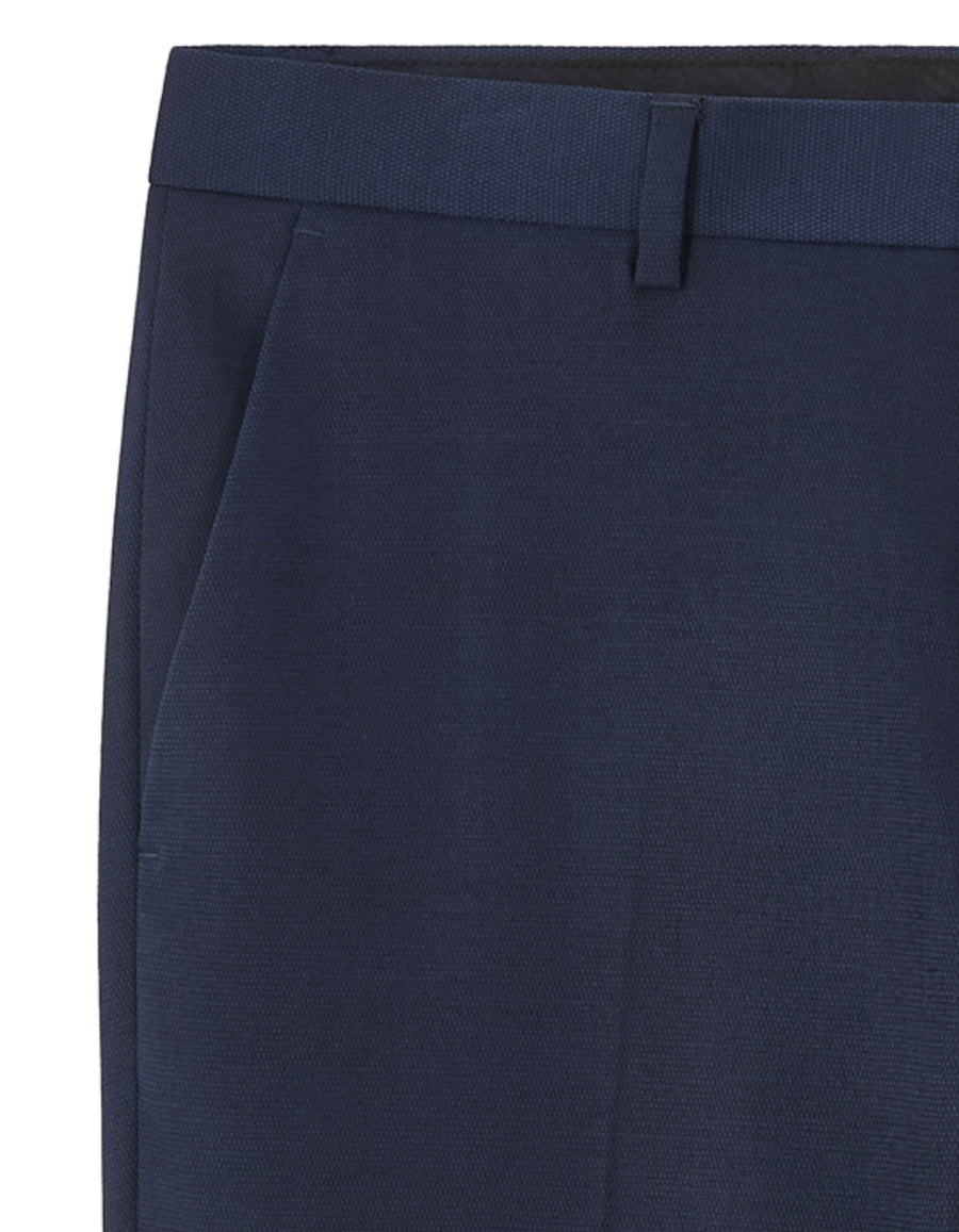 Extra Slim Fit 100% Polyester Formal Trousers - Blue
