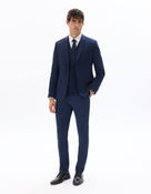 Extra Slim Fit 100% Polyester Formal Trousers - Blue