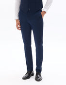 Extra Slim Fit 100% Polyester Formal Trousers - Blue